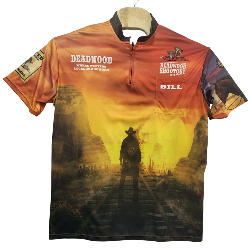 Flashpoint Designs Deadwood Shootout 2019 Western Cowboy Quarter Zip Jersey XL