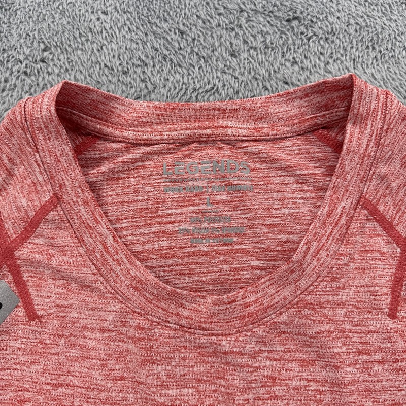 Legends Mens Enzo Short Sleeve Training Shirt L Heather Red Nylon gallery