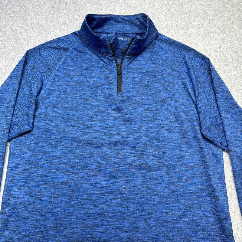 GFore Pullover Large Heather Blue Twilight Performance Stretch 1/4 Zip Golf gallery