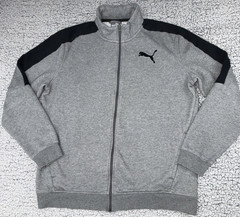 Puma Mens Large Gray Long Sleeve Full Zip Mock Neck Active Casual Top Jacket
