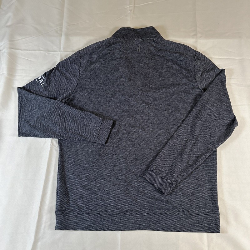 Johnnie-O Pullover Striped Medium Vaughn 1/4 Zip Long Sleeve, Blk/Gray Mock Neck gallery