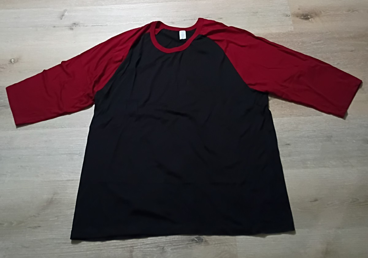 TOP PRO MEN'S 3/4 SLEEVE BASEBALL TEE BLACK AND RED 3XL gallery