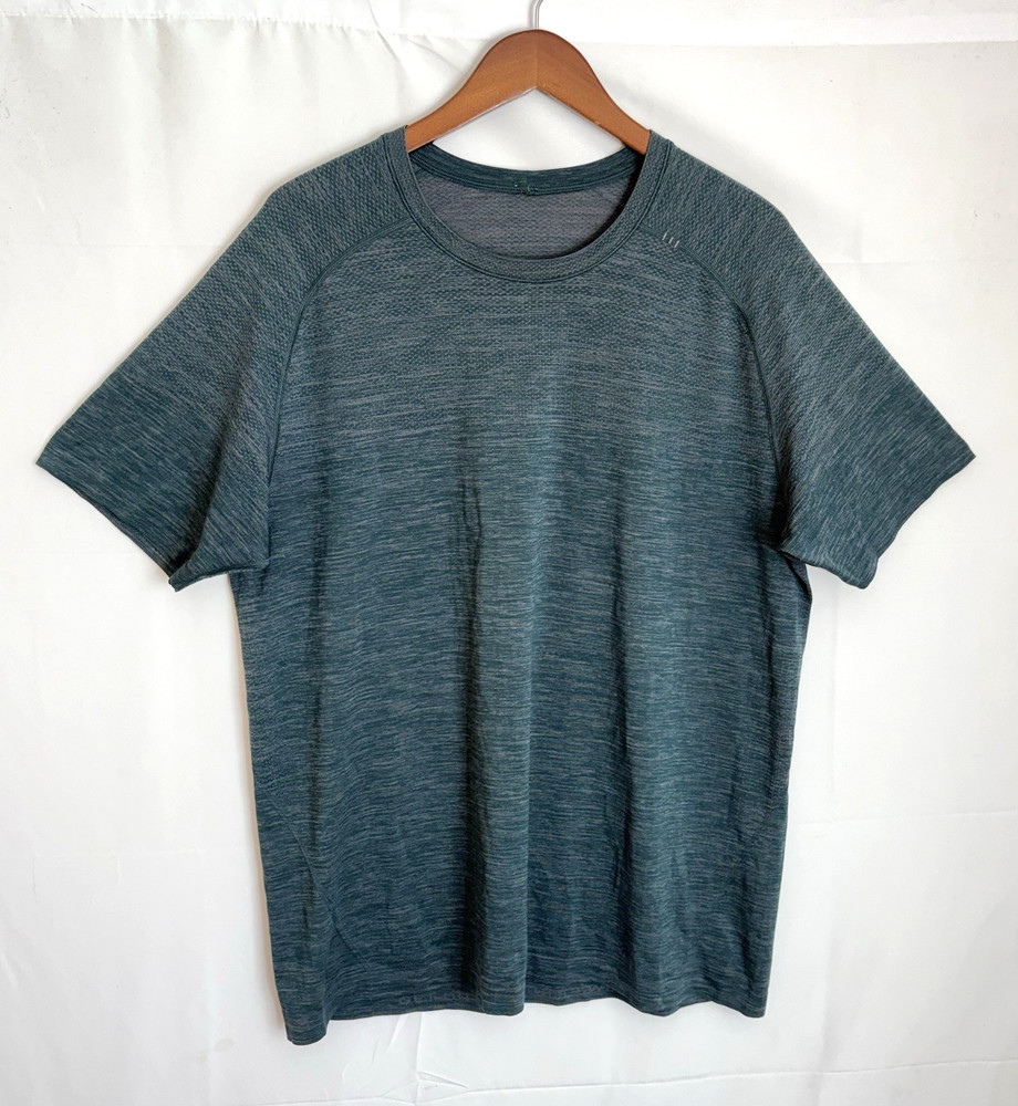 Lululemon Metal Vent Tech Men's XL Blue Green Heather Short Sleeve T-Shirt Tee