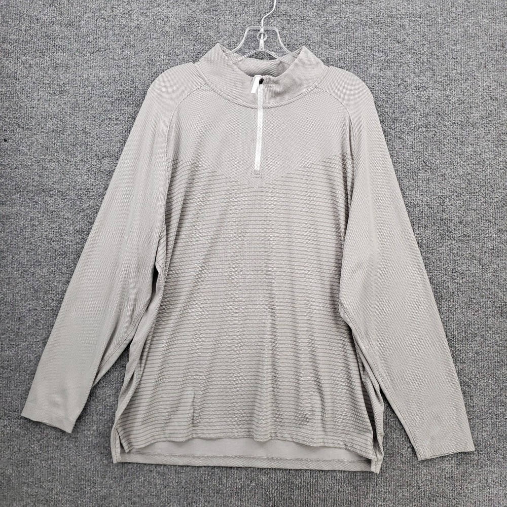Nike Dri Fit ADV Vapor Shirt Mens XL Gray Striped 1/4 Zip Long Sleeve Pullover