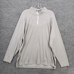 Nike Dri Fit ADV Vapor Shirt Mens XL Gray Striped 1/4 Zip Long Sleeve Pullover