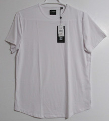 Men’s Cuts Clothing Curved Hem T-Shirt White Size Large