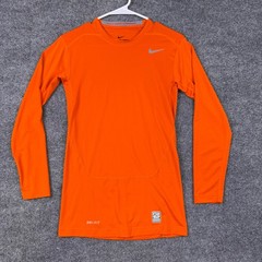 Nike Pro Combat Dri-FIT Compression Shirt Mens Medium Orange Long Sleeve Workout