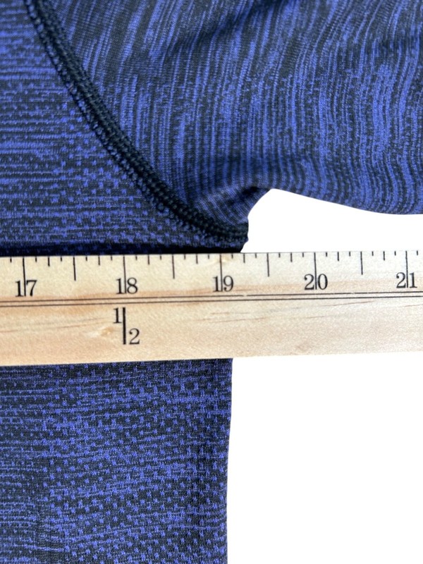 Lululemon Metal Vent Tech Heathered Blue Shirt Mens M Long Sleeve Henley Stretch gallery