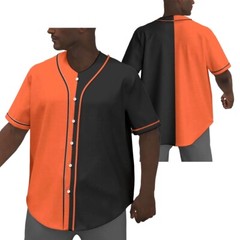 Fully Custom Black and Orange Baseball Softball Team Design Baseball Jersey BS-8