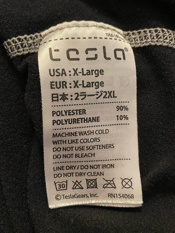 Tesla Mens XL Base Layer Compression Athletic Shirt Long Sleeve Reflective Black gallery