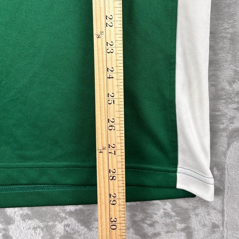 Reebok Mens Soccer Jersey Green White V-Neck Short Sleeve Athletic Top Small gallery