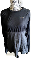 Nike XL running top black and gray dri fit long sleeve shirt Unisex Lightweight