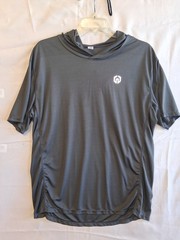 Baleaf Men’s Short Sleeve Hooded Performance Shirt Gray 2XL Sun Protection…