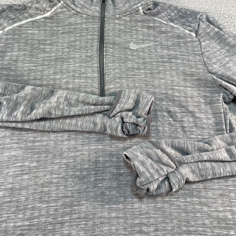 Nike Running Pullover Mens Medium Gray 1/4 Zip Long Sleeve Training Top Gym gallery