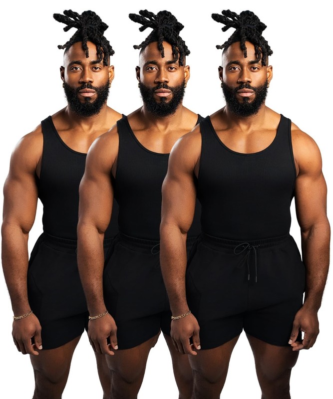 Ekkovision Beaters, Men's Tank Tops, Cotton Spandex Blend Tanks Medium, Black gallery
