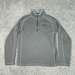 North Face Pullover Mens Medium Gray Quarter Zip Long Sleeve Athletic Hiking Top