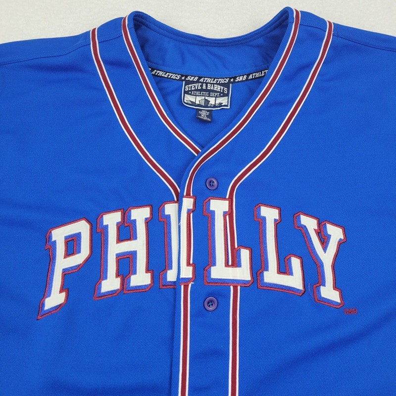 Steve & Barry's Athletics Philly Baseball Jersey Mens XL Blue City Wide XL gallery