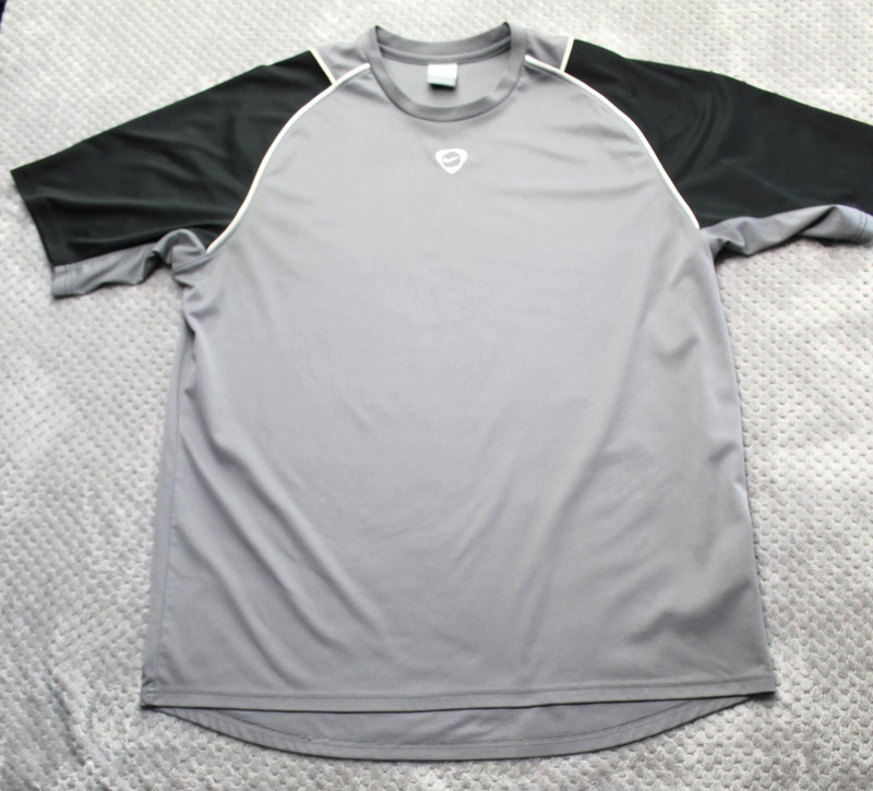 Nike Shirt Mens XL Gray Black Raglan Short Sleeve Colorblock Athletic Jersey Y2K gallery