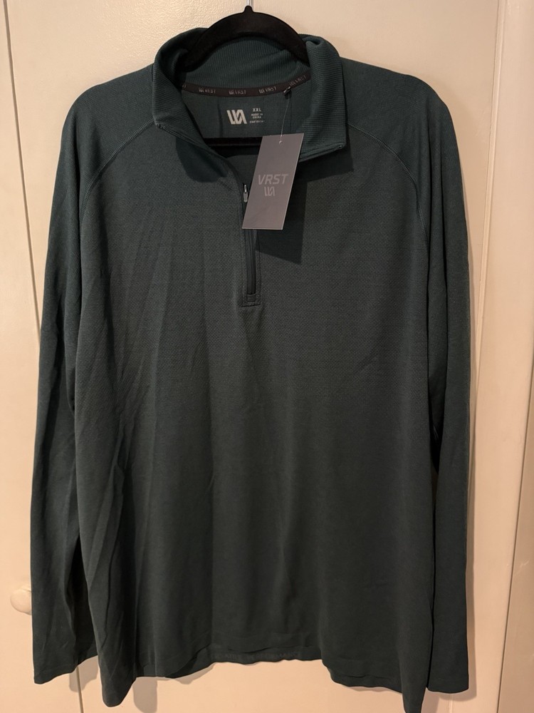 VRST Mens XXL 2XL Circuit Seamless 1/4 Zip Pullover Green Dusk Heather NWT