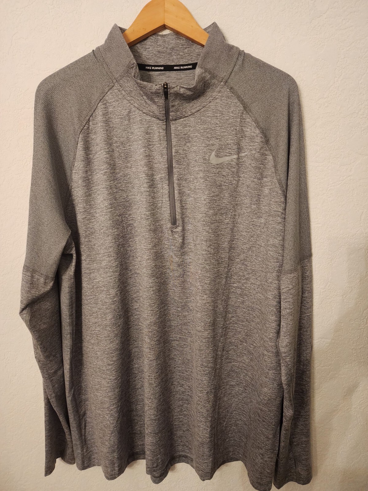 Nike Element 2.0 1/4 Zip Reflective Running Top Size 2XL Smoke Grey AH8973-084 gallery