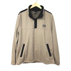 Spyder Men’s Pullover Fleece Snap Neck Shirt Tan Black XL TG XG