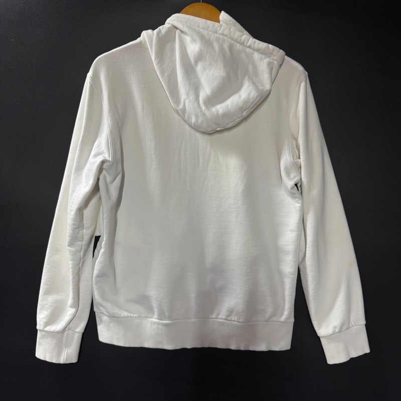 PUMA Hoodie Pullover Small White Neon Graphic Logo Kangaroo Pockets Sweatshirt gallery