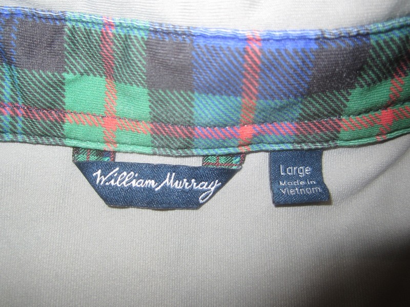 William Murray Golf Gray Argyle Print Polo T-Shirt Size Large EUC gallery