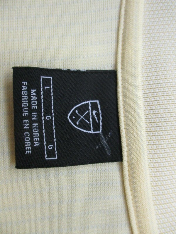 NIKE GOLF Men's Size L GOLF Short Sleeve Yellow Striped Polo Shirt gallery