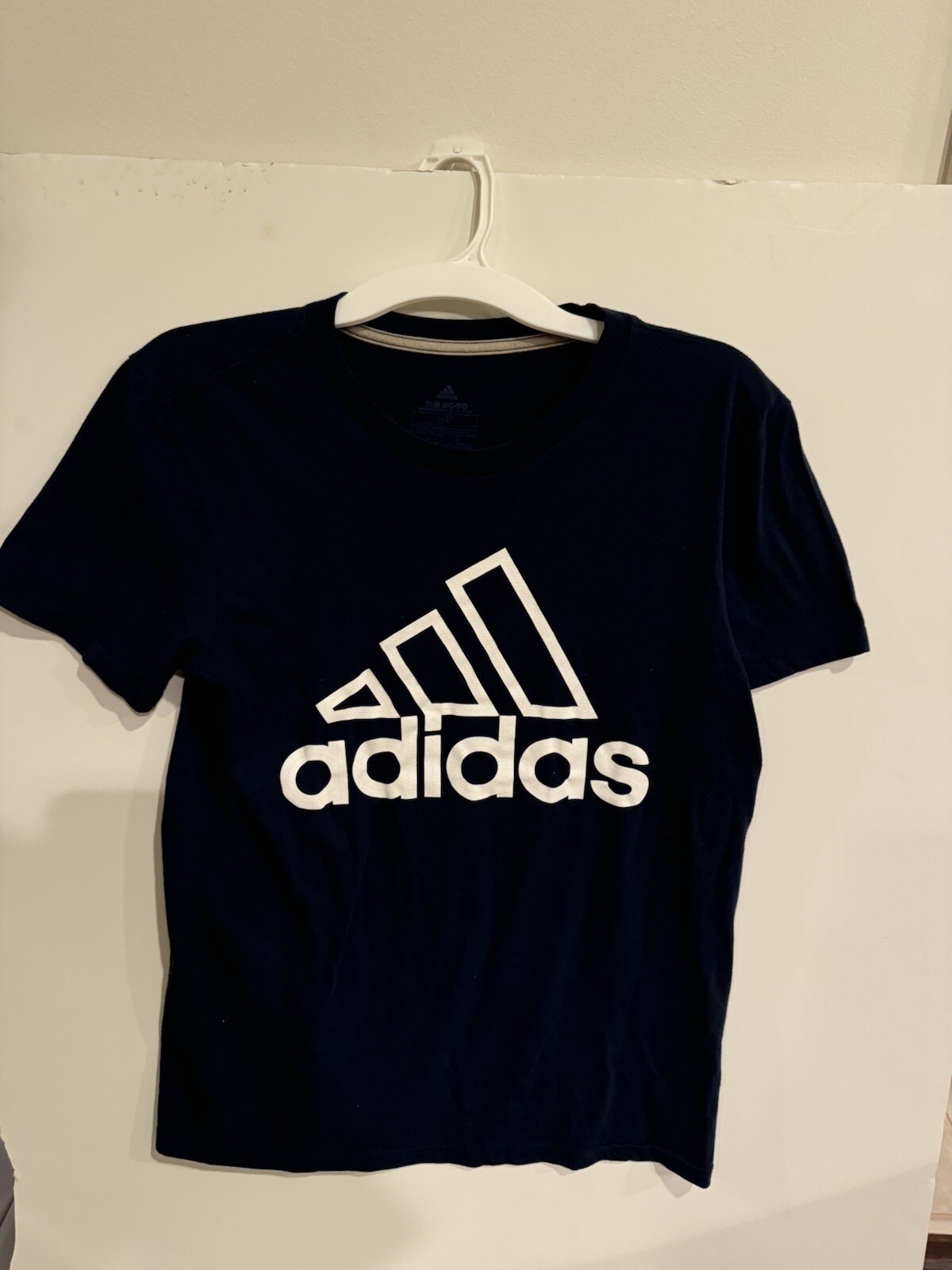 Adidas Logo Men shirt Small Climalite Go-To Performance Short Sleeve Blue gallery