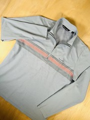 Travis Mathew 1/4 Zip Pullover Mens L Gray Performance Golf Long Sleeve Striped