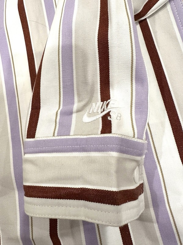 Nike SB Skateboard Button Long Sleeve Striped Woven Heavyweight Top Mens Large gallery
