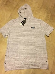 NWT Big & Tall Mens Ecko Unltd Hooded Short Sleeve Shirt White/Gray MSRP: $44