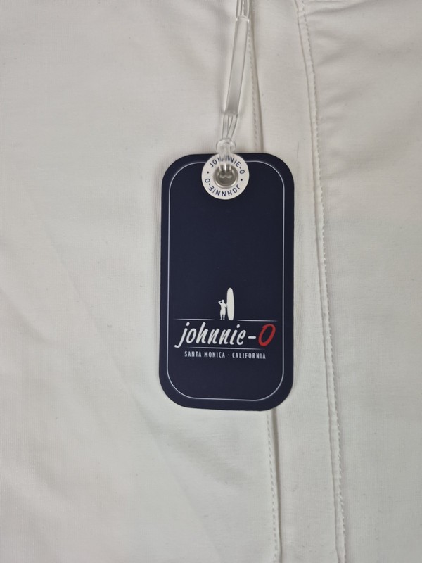 Johnnie-O Sabino Golf Performance 1/4 Zip Pullover White/Navy Mens Size Medium gallery