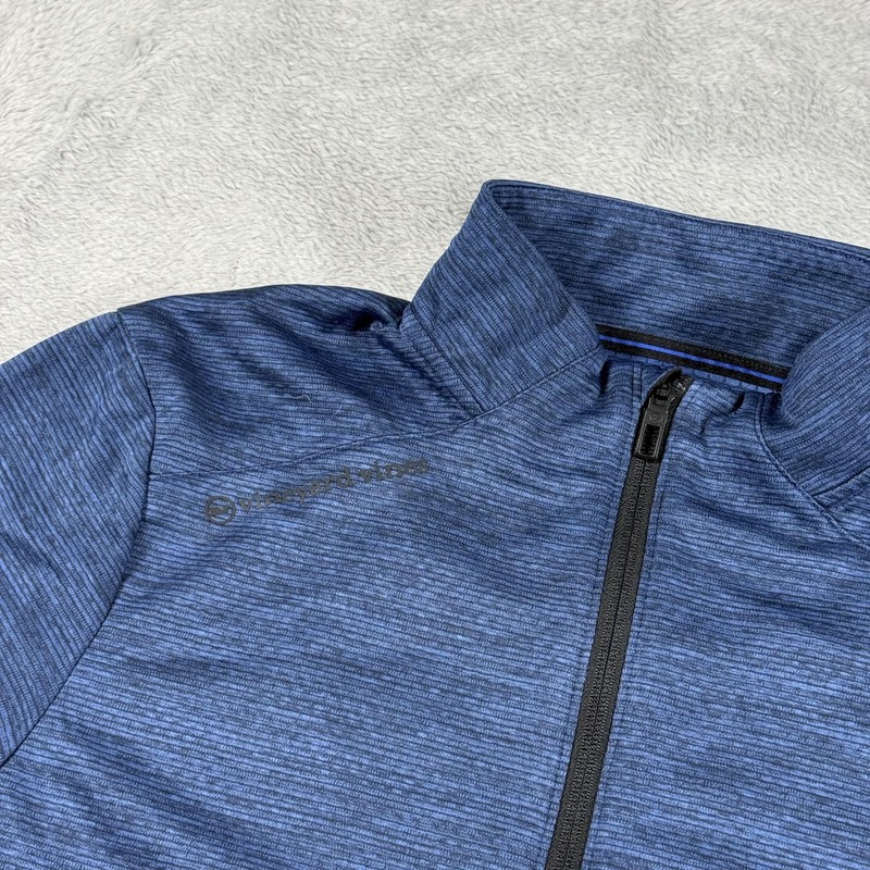 Vineyard Vines Pullover Mens Medium Blue On The Go Sankaty Quarter Zip Golf OTG gallery