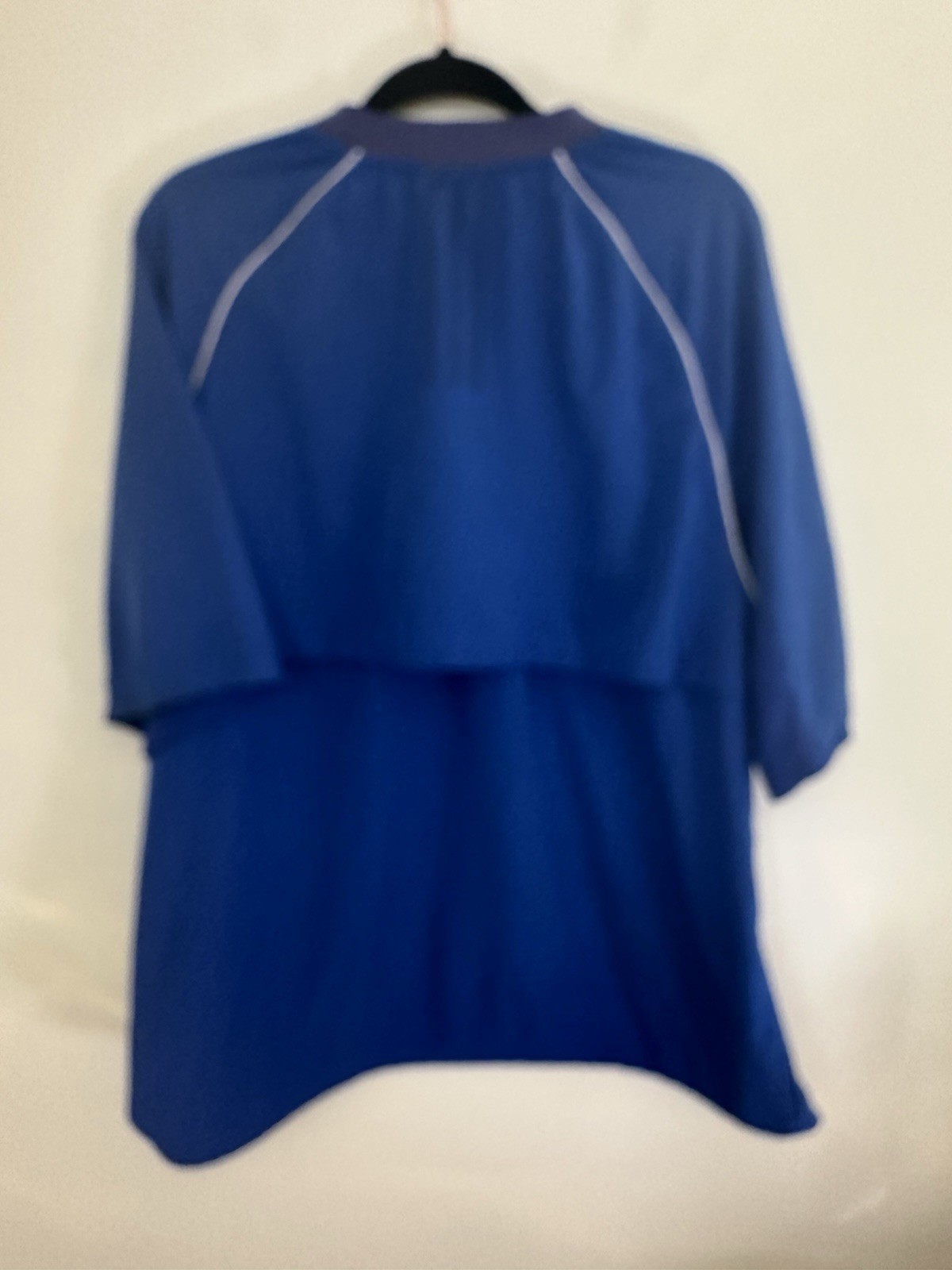 Blue Adidas Quarter Zip Short Sleeve Rain Gear Pullover Mens Size Large gallery