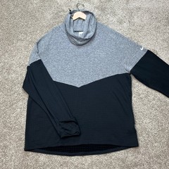 Nike Running Division Top Men XL Gray Black Colorblock Therma-FIT Wool Cowl Neck