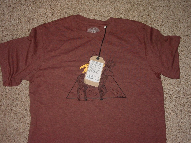 Mens Prana Buck Wild Journeyman 2 Clove Heather Short Sleeve Shirt Size M NWT's! gallery