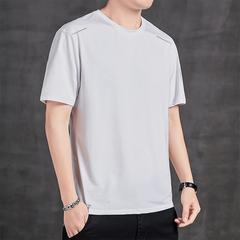 Ice Silk T-shirt Men's Summer Thin Style Breathable Sports Short Sleeve Men gallery