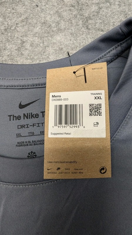 Nike Dri-FIT The Nike Tee Shirt Men’s 2XL Gray Training Legend Swoosh AR6029 gallery