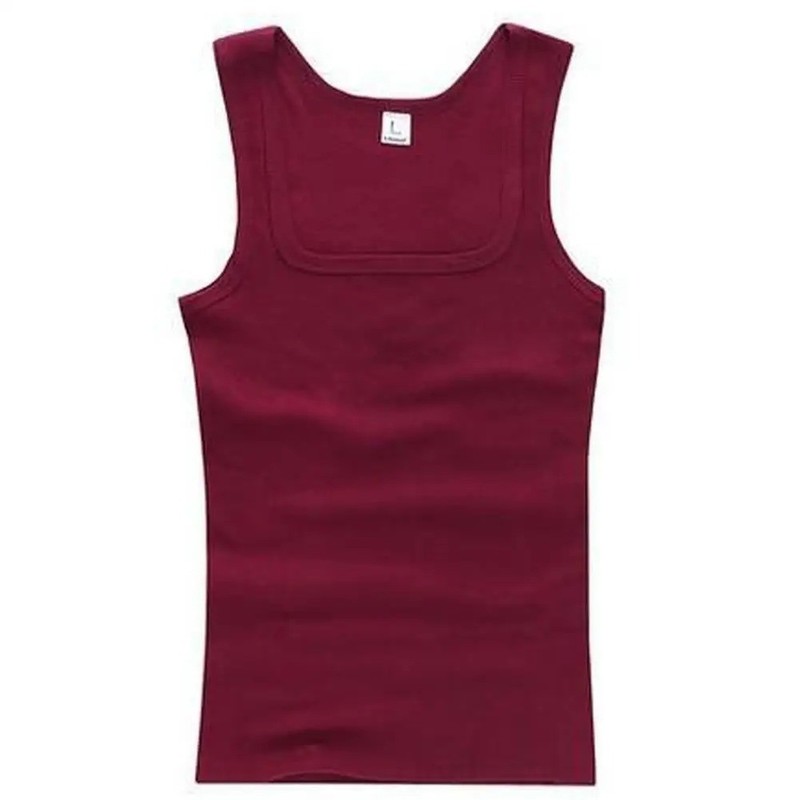 Mens Square Neck Tank Top Ribbed Slim Fit Undershirt Gym Athletic Vest Sleeveles gallery