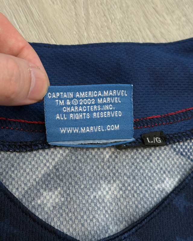 Vintage 2002 Marvel Comics Captain America Baseball Jersey - Size Large gallery