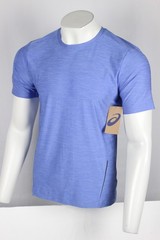 Asics Men’s Knit Spadedye Short Sleeve T Shirt Tee Running Gym Blue BU035