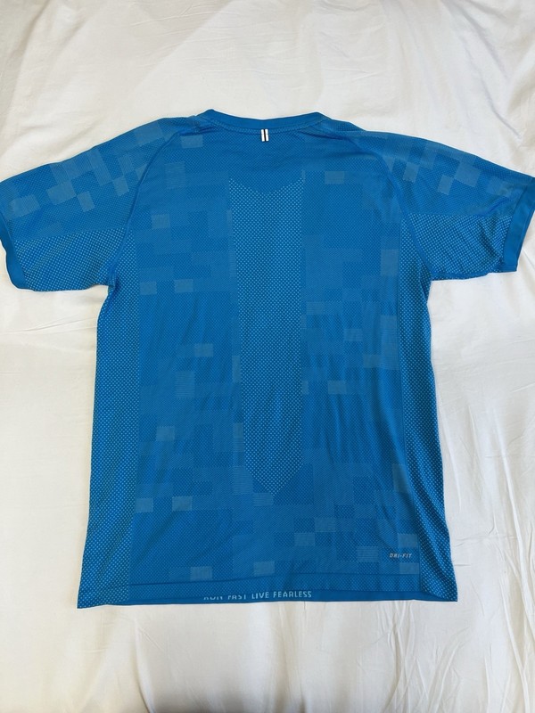 NIKE Running Men's Dri-Fit Megapixel Contrast Short Sleeve Shirt - Large RARE! gallery