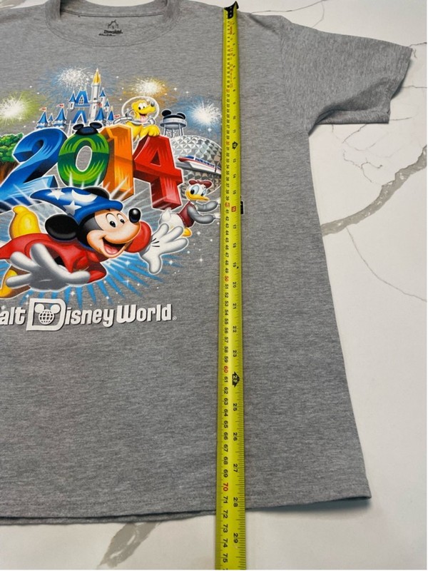 Disneyland Walt Disney 2014 Graphic T-Shirt Mickey Goofy Gray Men's L Magic gallery