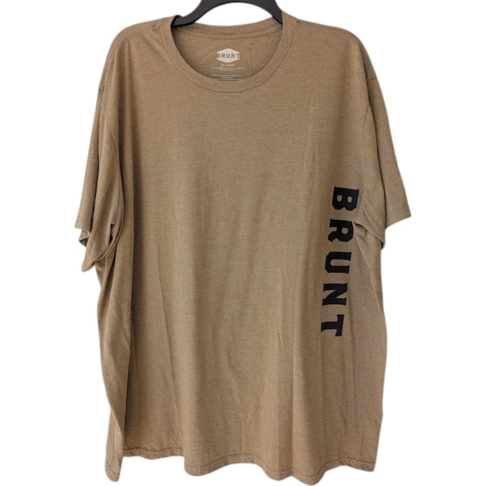 Brunt Shirt 3XL Tan Khaki Graphic Tee Oversized Baggy Tri-Blend Soft Workwear
