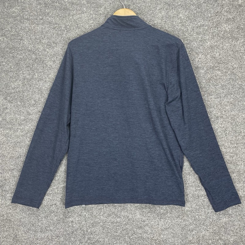Marine Layer Weekend Sport 1/4 Zip Pullover Sweatshirt Men’s Large Blue Stretch gallery