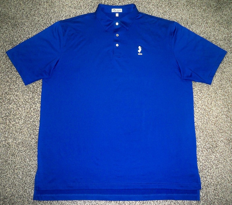 Men's PETER MILLAR Summer Comfort Polo XL ROYAL BLUE w/1896 Golf Logo gallery
