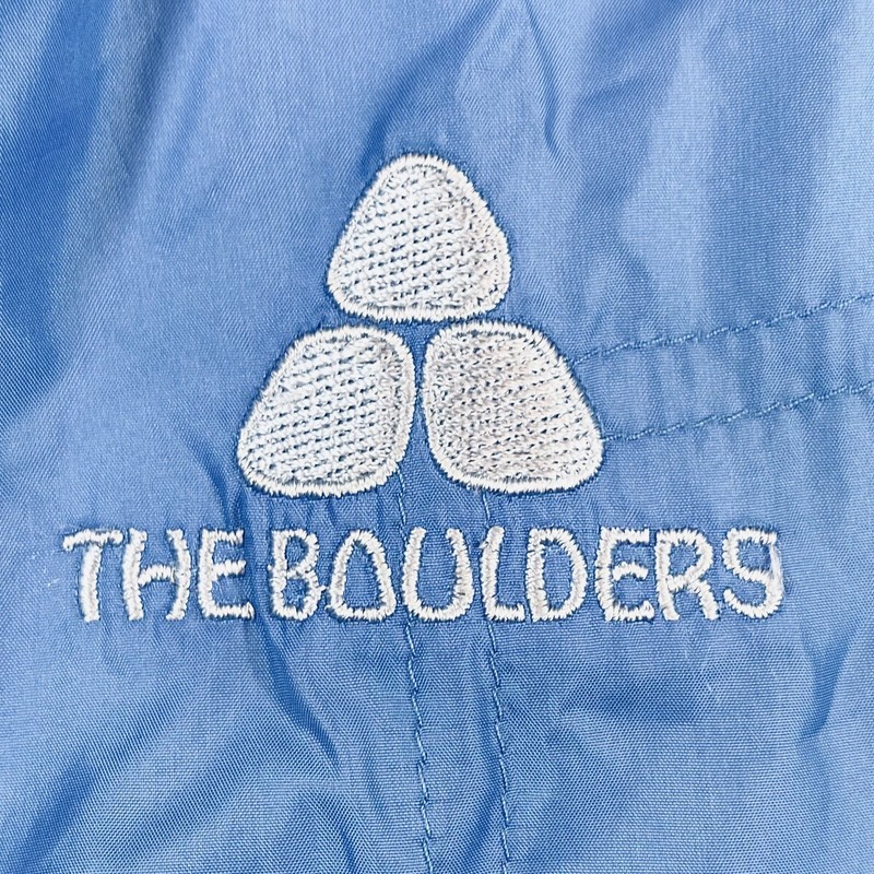Nike Men’s 1/4 Zip Wind Shirt Pullover Large Blue The Boulders Logo Y2K GUC gallery