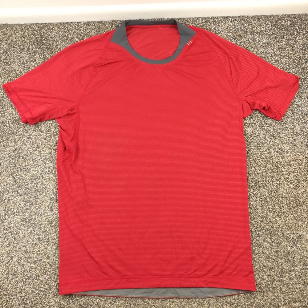 Lululemon Shirt Bolt Tech Chili Red / Invisible Branches Mens Large M3153S