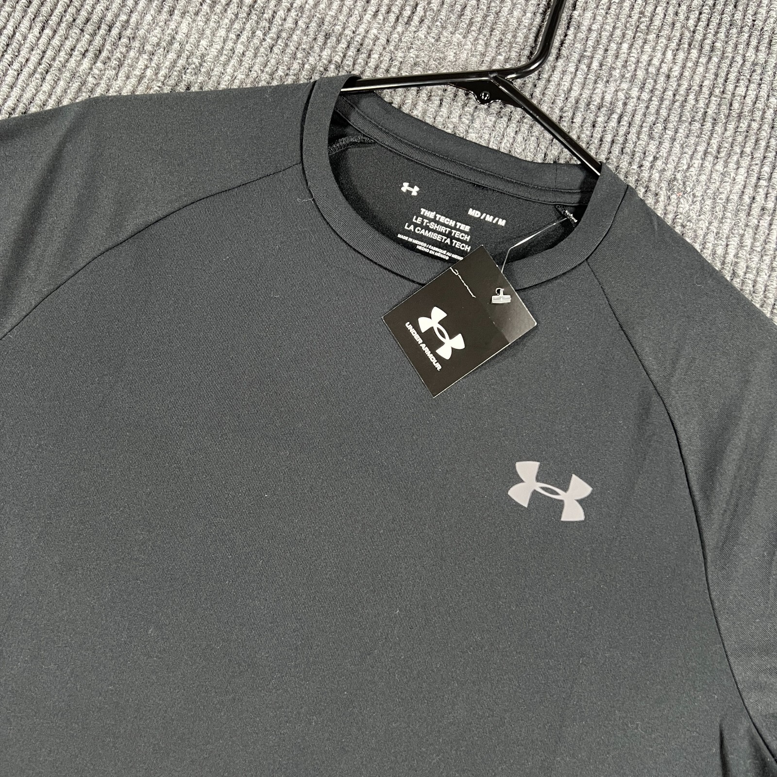 Under Armour Shirt Mens Medium Tech Tee Black Short Sleeve Active Casual New gallery